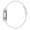 Smartwatch ORO-MED ORO-SMART CRYSTAL srebrny — okrągła metalowa obudowa, LCD 240×198, wyświetlacz 1.04 cala, Bluetooth 4.0, wodoodporny, bateria 120 mAh