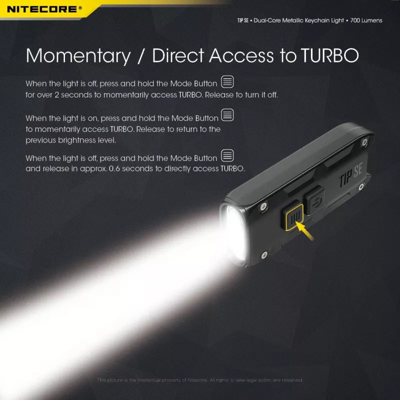 Nitecore TIP SE Czarna latarka ręczna LED