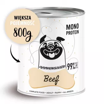 PAKA ZWIERZAKA Pepe Beef mokra karma dla psów, 99% wołowiny, 800 g