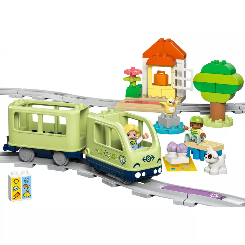 Zestaw kolejowy LEGO DUPLO Interaktywna Kolej Przygód 10427, 57 elementów, 2 figurki DUPLO, dla dzieci od 2 lat