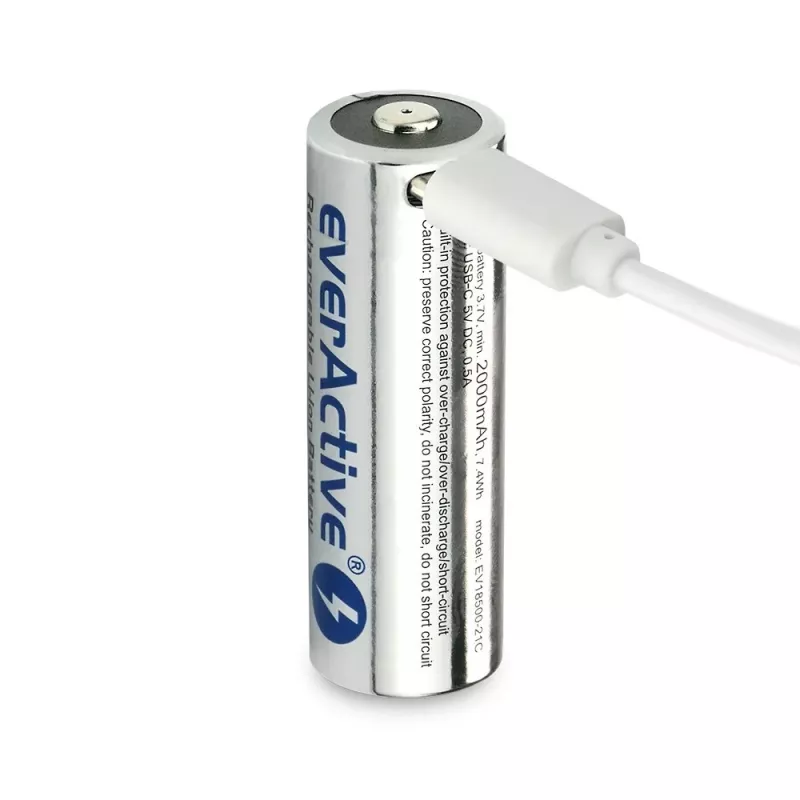 Bateria ogniwo 18500 3,7V Li-ion 2100mAh z ładowaniem przez USB-C