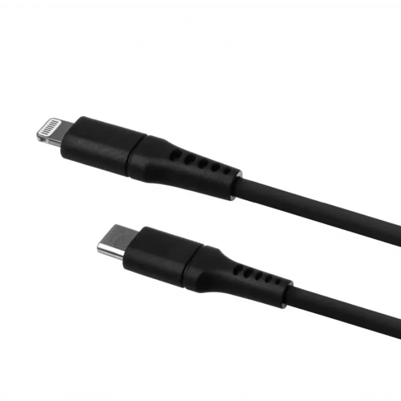 Przewód stały USB-C do Lightning FIXED FIXDLS-CL12-BK 1,2 m, płynny silikon