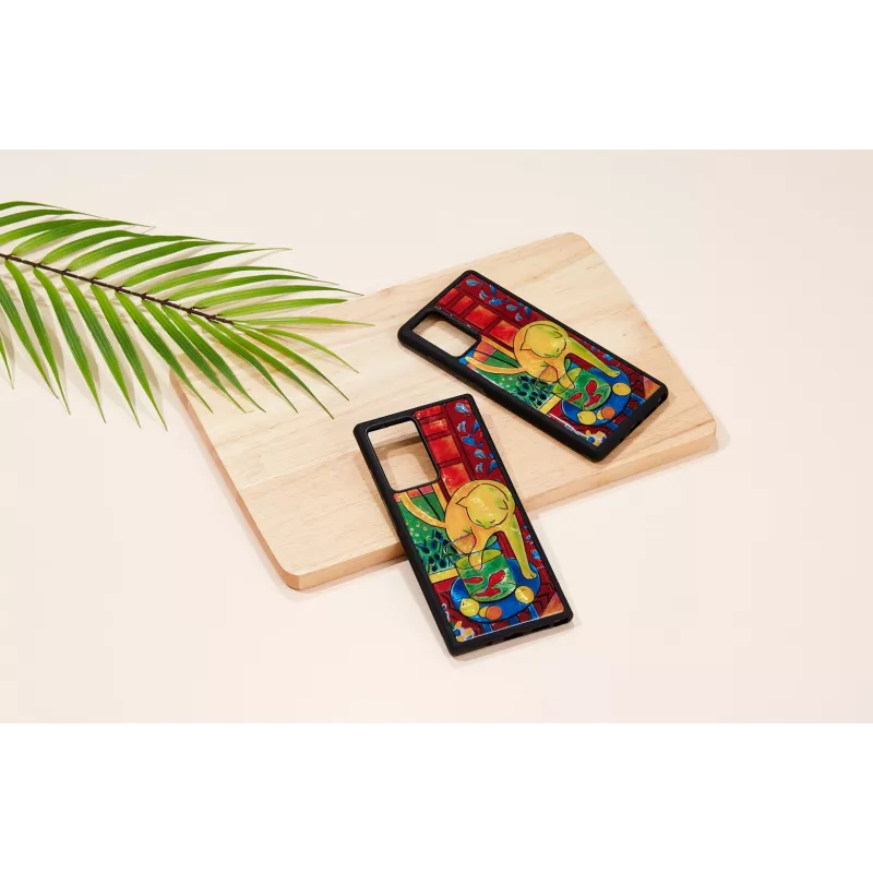 Etui ochronne iKins do Samsung Galaxy Note 20 z wzorem czerwonego kota i ryb