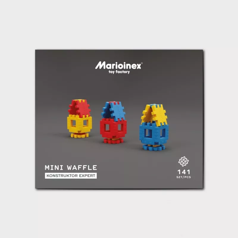 Zestaw konstrukcyjny Marioinex Mini Waffle Constructor — 141 elementów, wielokolorowy, dla dzieci od 5 lat
