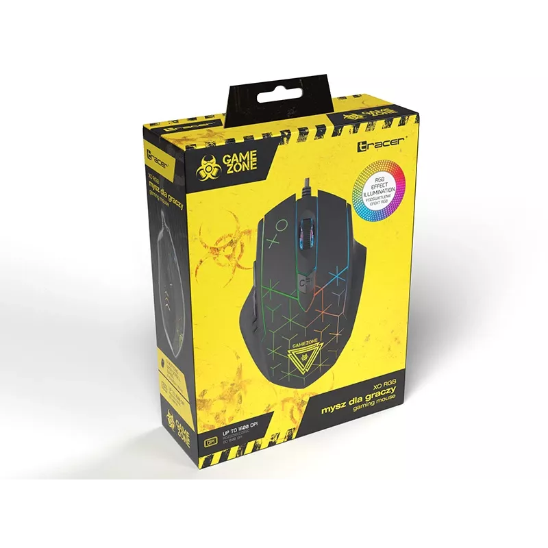 Mysz Tracer GAMEZONE XO - USB - Optyczna - 6 przycisków - Czarna