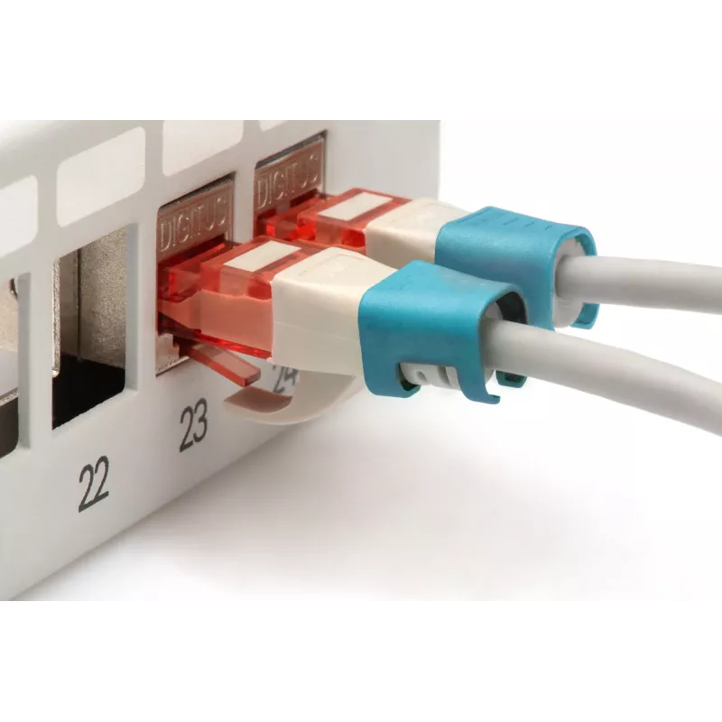 DIGITUS - Kabelclips mit Farbcodierung - für Patch-Kabel - Blau (Packung mit 100) (A-CC-B)