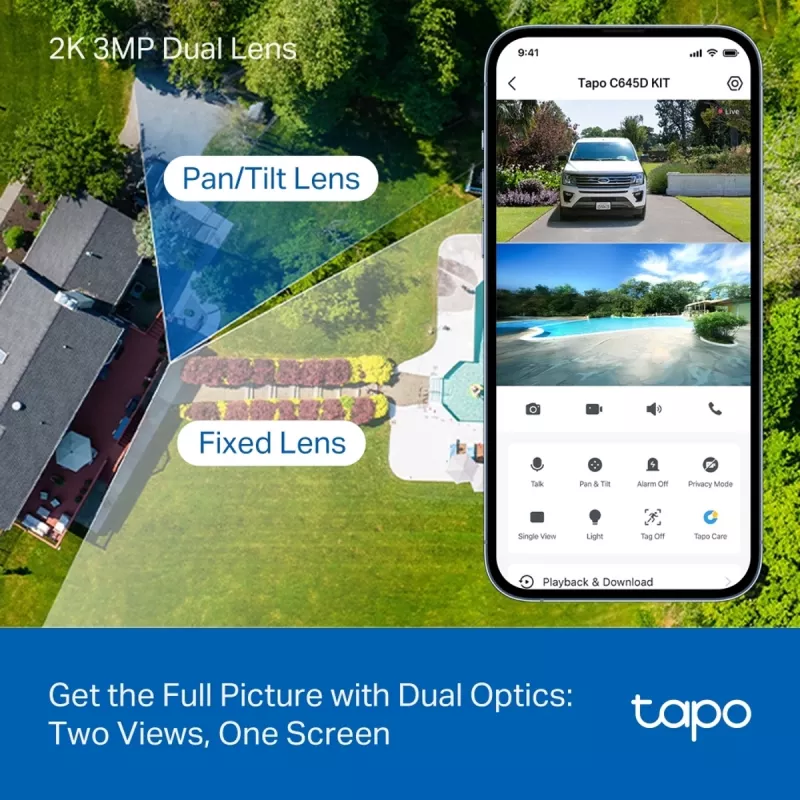 TP-Link Tapo C645D KIT, Bezprzewodowa kamera obrotowa z zasilaniem słonecznym, 3 MP