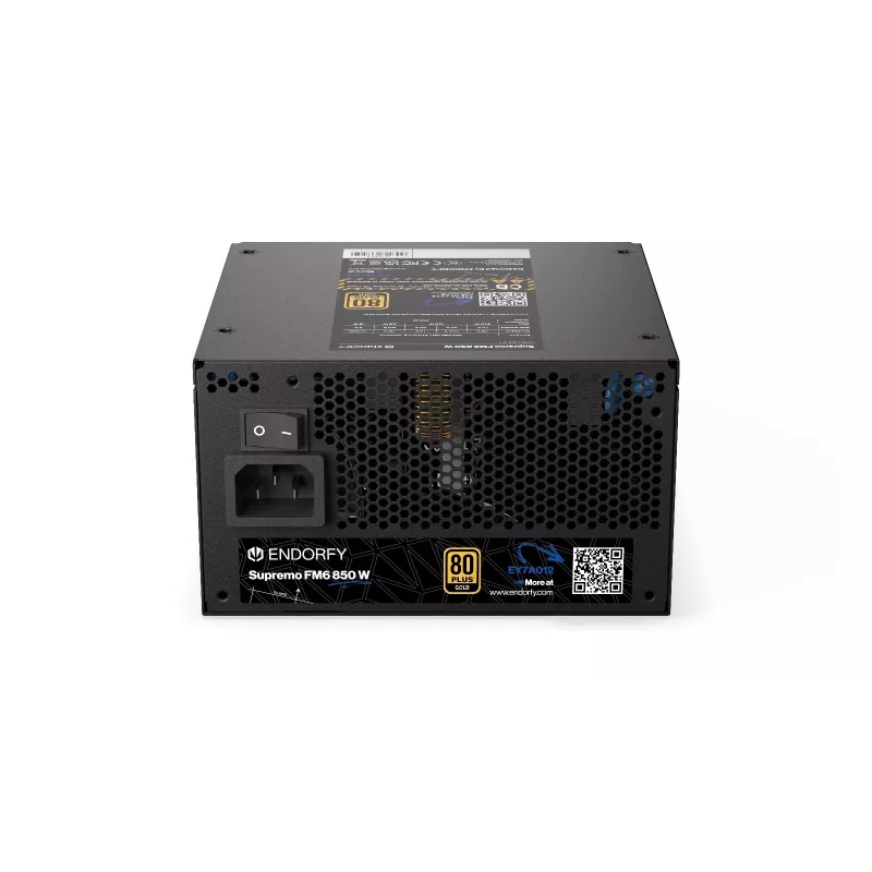 Zasilacz ENDORFY Supremo FM6 850 W, 24-pin ATX, w pełni modułowy, 80 PLUS Gold, wentylator 120 mm, czarny