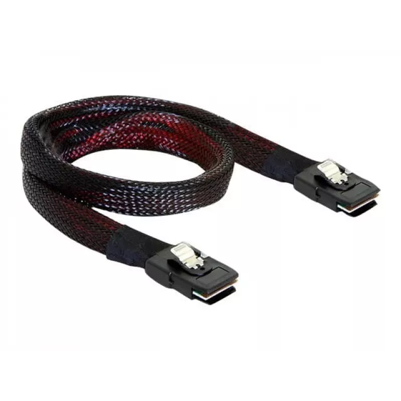 Kabel SAS DeLOCK 83073 0,1 m czarno-czerwony
