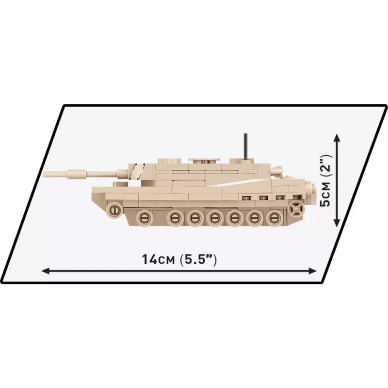 Zestaw konstrukcyjny Cobi Abrams M1A2 — 174 elementy, zalecany wiek 6+, beżowy