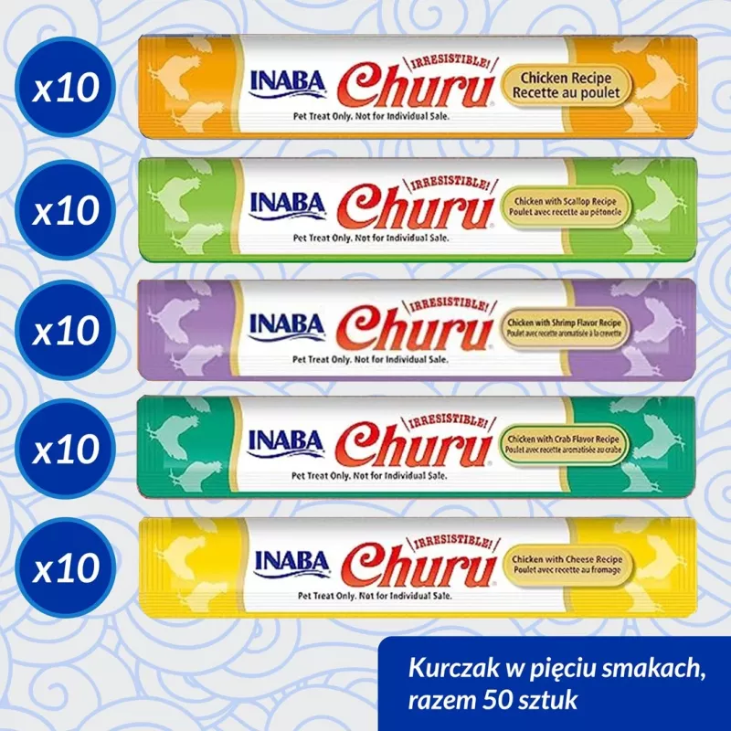 INABA Churu Varieties Chicken - przysmaki dla kota - 50 x 14g