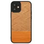 Etui na telefon Man and Wood do iPhone 12 mini, jodełka arancia czarne