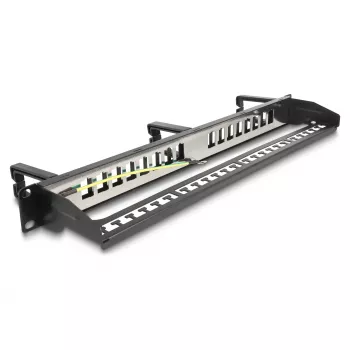 DeLOCK 19-calowy Keystone Patch Panel 16 portów 1U czarny