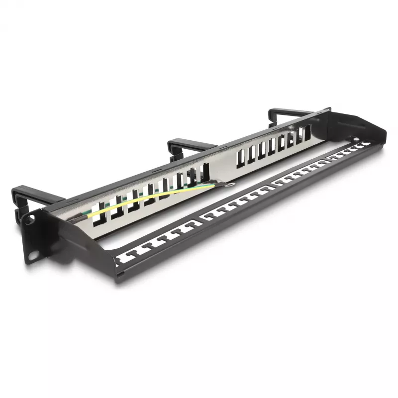 DeLOCK 19-calowy Keystone Patch Panel 16 portów 1U czarny