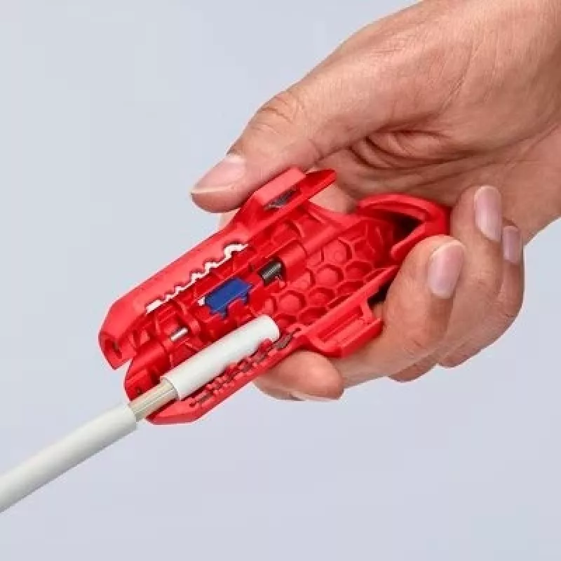 Narzędzie do zdejmowania izolacji Knipex ErgoStrip PV 16 95 03 do kabli PV, regulowany ogranicznik, ergonomiczna rękojeść