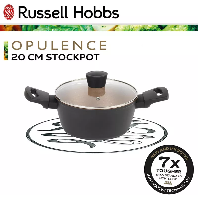 Garnek Russell Hobbs RH01669BEU7 20 cm, czarny, wnętrze ze stali nierdzewnej