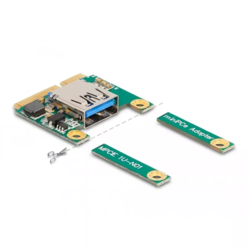DeLOCK Mini PCIe I/O 1 x USB 2.0 Type-A female full size half size