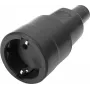 Power plug coupling Bachmann Vollgummikupplung CEE7/3 IP44 VDE with detachable strain relief, Czarny