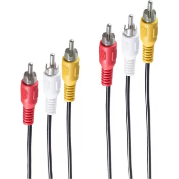 shiverpeaks BASIC-S 3x RCA - 3x RCA 2.5m Audio-Cable 2,5 m 3 x RCA Czarny - Czerwony - Biały - Żółty (BS40150-2.5)