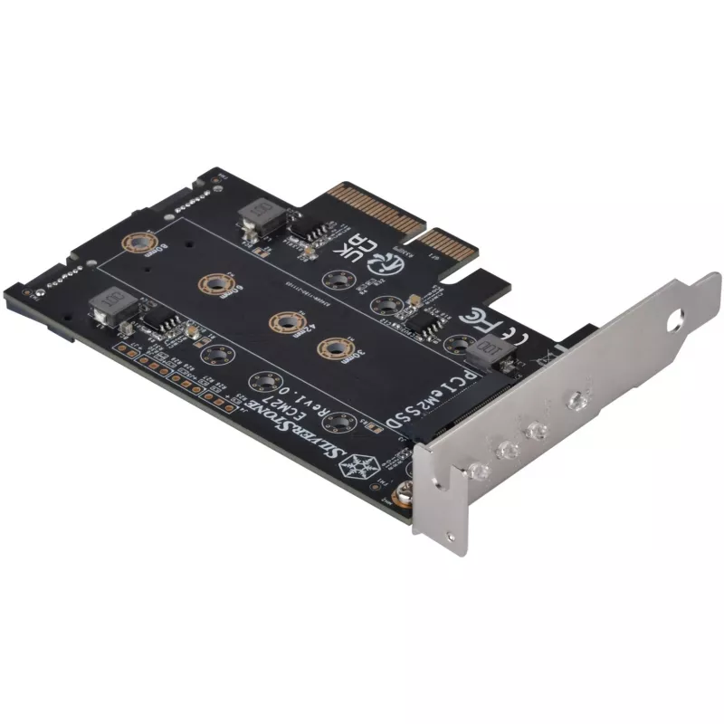 Silverstone SST-ECM27 karta adaptera M.2/SATA, PCIe 4.0, 1x M-Key, 2x SATA 6G - niski profil