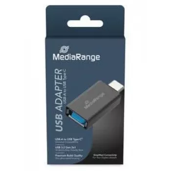 Przejściówka kablowa MediaRange MRCS216 — USB Type-A na USB Type-C, czarna