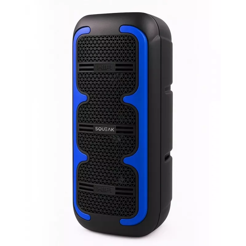 Przenośny głośnik stereo SQUEAK SQ1009 — Bluetooth 5.3, 45 W RMS, 10h bateria, FM, USB, AUX, LED, 1800 mAh, czarny