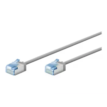 Goobay Ultra-Flexible CAT 6A Patch Cable slim U/FTP Grey - extra-short plug (74304)