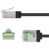 Goobay Ultra-Flexible CAT 8.1 Patch kabel cienki U/FTP czarny - wtyk extra krótki 99,9% (74354)