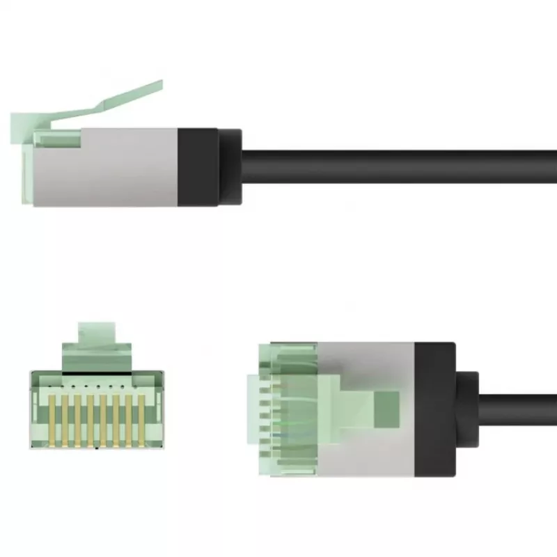 Goobay Ultra-Flexible CAT 8.1 Patch kabel cienki U/FTP czarny - wtyk extra krótki 99,9% (74354)