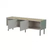 Cama FELLINI szafka TV 150x40x52 oliwkowy + blat z olejowanego dębu