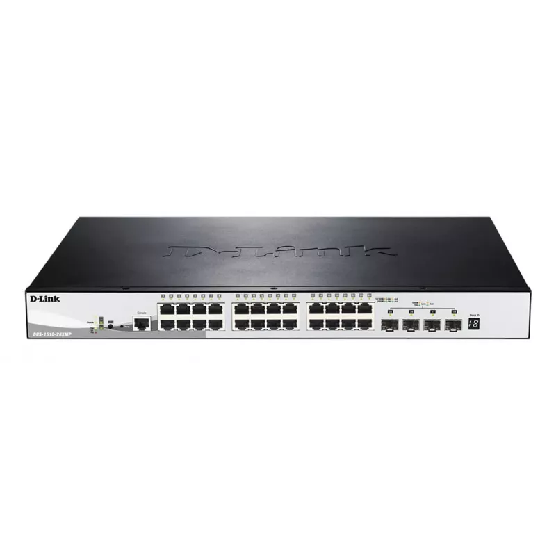 D-Link DGS-1510-28XMP Zarządzalny przełącznik L2/L3 Gigabit Ethernet (10/100/1000) Power over Ethernet (PoE) Czarny, Szary