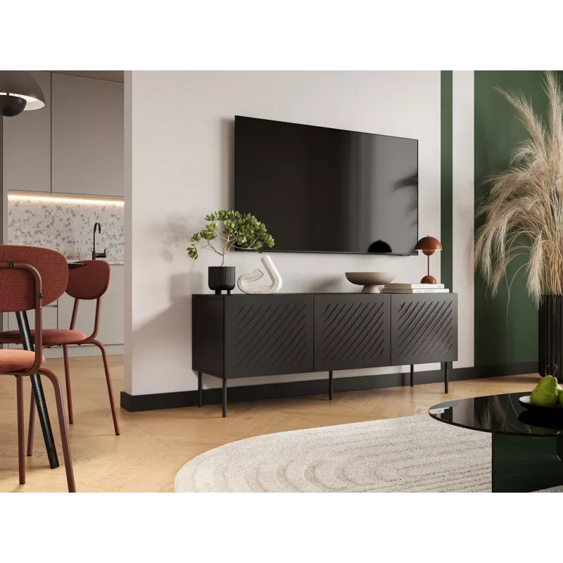 szafka RTV SIENA 150.5x40x60 czarny matowy