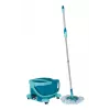 System mopujący Leifheit Clean Twist Mop Ergo mobile, jednozbiornikowy, niebieski, z mopem i kółkami