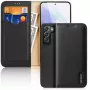 Dux Ducis Dux Ducis Hivo skórzany portfel z klapką z naturalnej skóry etui na karty i dokumenty Samsung Galaxy S22+ (S22 Plus) czarny
