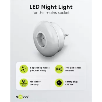 Goobay LED-lampka nocna do gniazdka (64566)