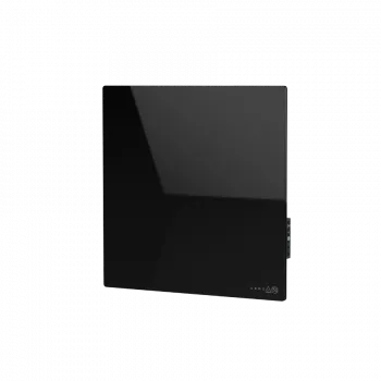 AENO Premium Eco Smart Quadro Grzejnik ścienny, 500 W, 50 x 50 cm, szkło hartowane, ogrzewanie podczerwienią + konwekcją, wyświetlacz LED, wtyczka typu Europa (E/F), CZARNY, Wyprodukowano w Polsce