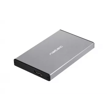 Obudowa zewnętrzna HDD/SSD NATEC Rhino GO — 2,5 cala SATA, 9,5 mm, USB 3.0, aluminium, szary, do 4 TB