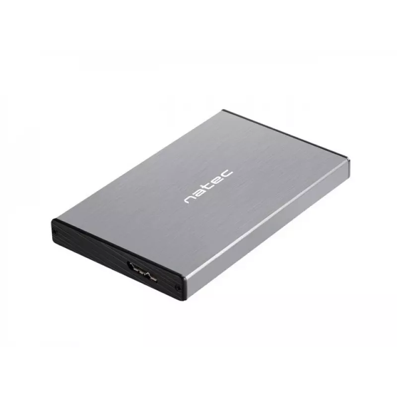 Obudowa zewnętrzna HDD/SSD NATEC Rhino GO — 2,5 cala SATA, 9,5 mm, USB 3.0, aluminium, szary, do 4 TB