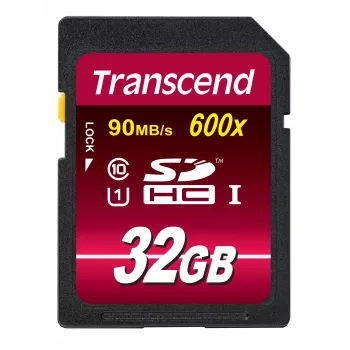Flash Memory Transcend 32GB SDHC UHS-I 600x TS32GSDHC10U1