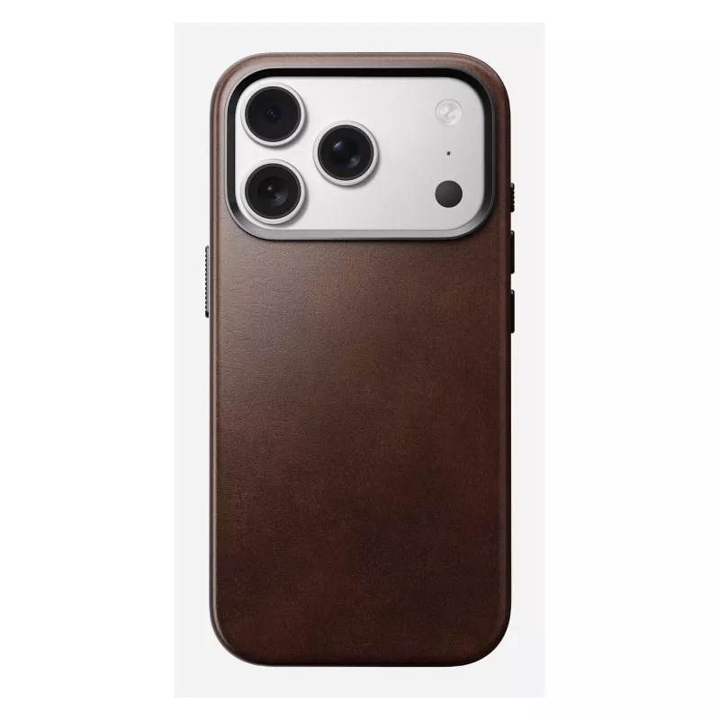 Pokrowiec na telefon Nomad Traditional Leather etui do iPhone 17 Pro, skóra mikrofibra, pasuje do 6,3 cala (16 cm), brązowy