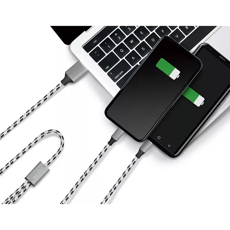 Kabel LogiLink CU0202 USB 2.0 1,2 m USB A USB C/Micro-USB A szary