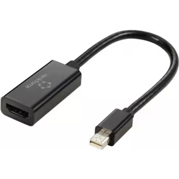 Kabel adapterowy Renkforce Mini-DisplayPort gniazdo HDMI-A 0,55 m czarny RF-5947252 pozłacane styki wtyków kabel DisplayPort (RF-5947252)