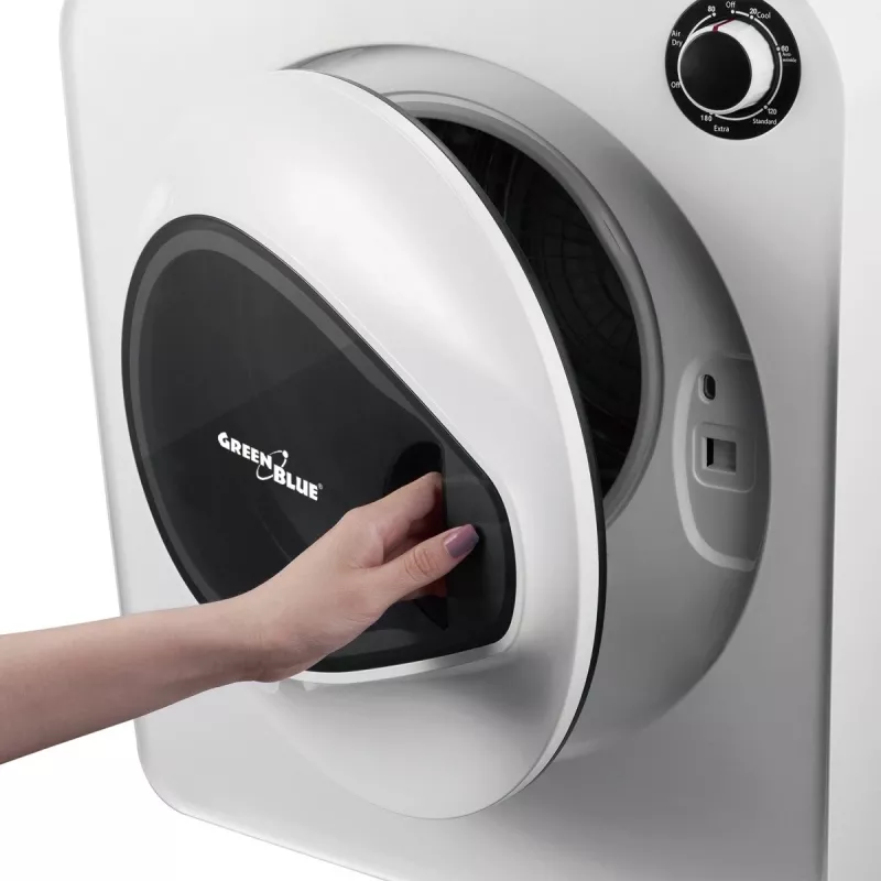 Suszarka bębnowa GreenBlue GB405 — elektryczna 830W, pojemność 3 kg, mini model podróżny