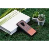 Etui na smartfona man and wood dla Samsung Galaxy S9 Plus — brązowa krata z czarnymi wykończeniami
