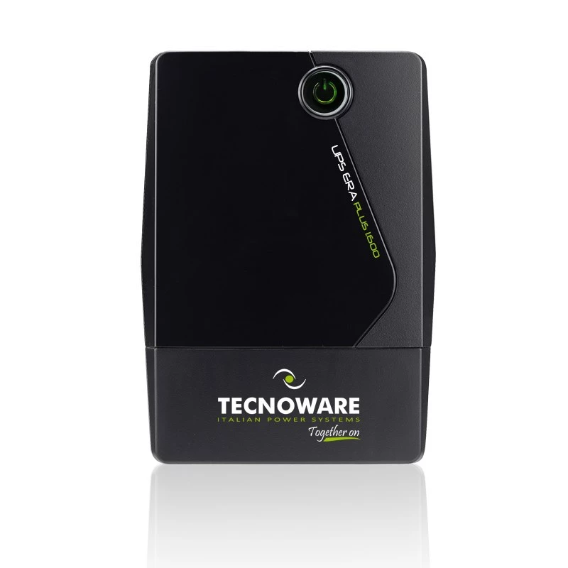 Zasilacz awaryjny (UPS) TECNOWARE Era Plus 1600 — UPS liniowo-interakcyjny 1,6 kVA / 1120 W, 2 gniazda AC, USB Typu B, czarny