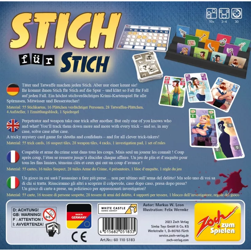 Stich for Stich, Gra karciana