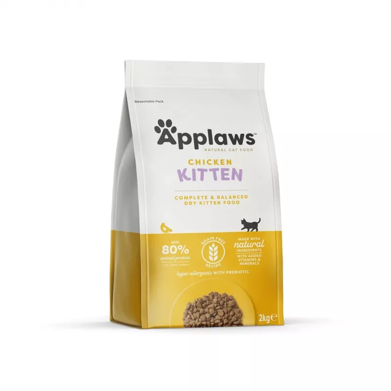 Sucha karma dla kota Applaws Kitten Chicken 2 kg — junior, białko 38%, tłuszcz 17%