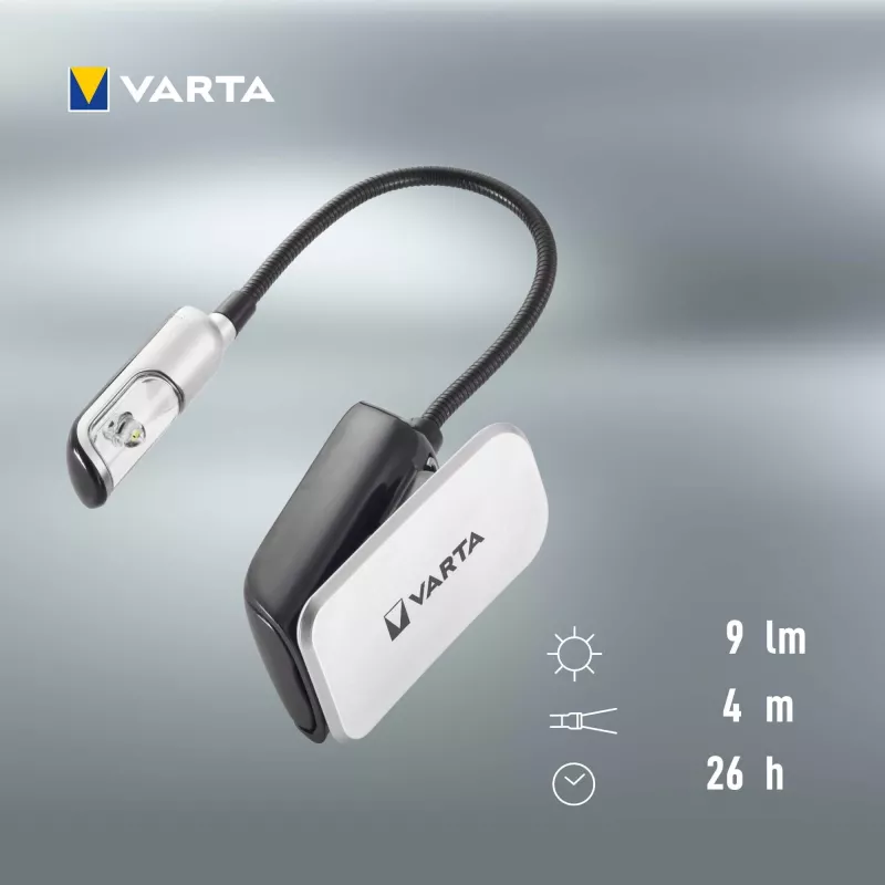Varta 16618 - Latarka klipsowa - Czarny - Srebrny - Plastik - LED - 1 lampa - 9 lm