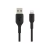 Kabel pleciony USB-Lightning 15 cm czarny