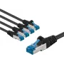 Goobay Kabel krosowy CAT 6A S/FTP PiMF 1 m czarny zestaw 5 sztuk - przewodnik miedziany CU (67537)